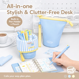 Planwith Caféf Flip Pen Pouch 2-in-1 Fold-Down pencil case