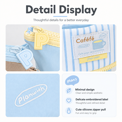 Planwith Caféf Flip Pen Pouch 2-in-1 Fold-Down pencil case