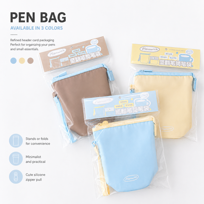 Planwith Caféf Flip Pen Pouch 2-in-1 Fold-Down pencil case