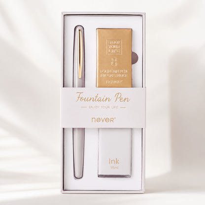 Brass Lacquer Fountain Pen Gift Set (EF Nib)