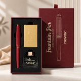 Vintage Fluted Brass Fountain Pen Gift Set (Gold Nib)