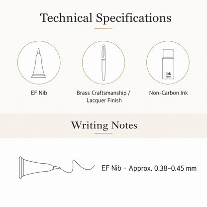 Brass Lacquer Fountain Pen Gift Set (EF Nib)