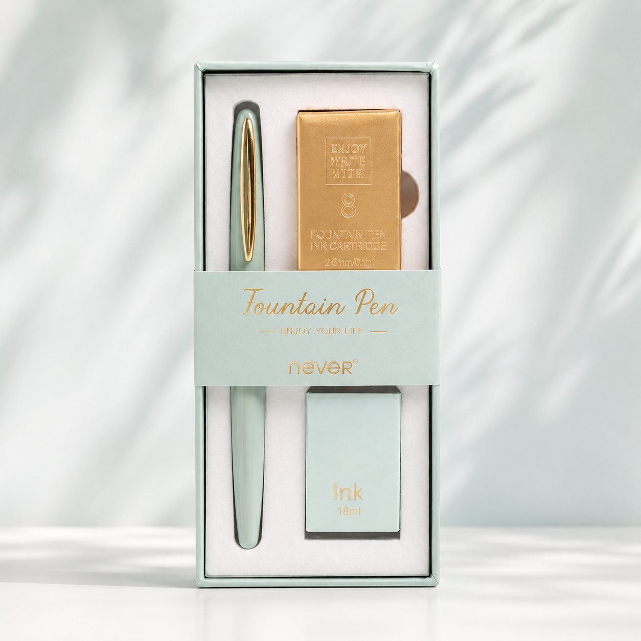 Brass Lacquer Fountain Pen Gift Set (EF Nib)