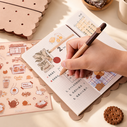 Cookie Time B6 Travel Journal & Gel Pen Stationery Gift Set