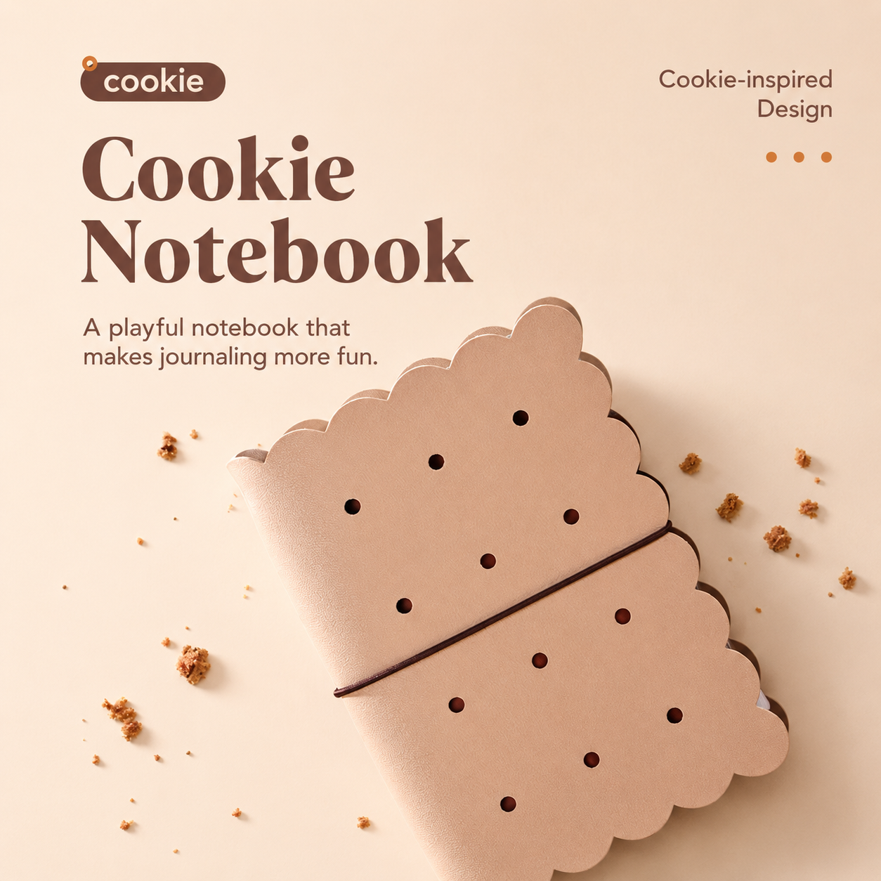 Cookie Time B6 Travel Journal & Gel Pen Stationery Gift Set