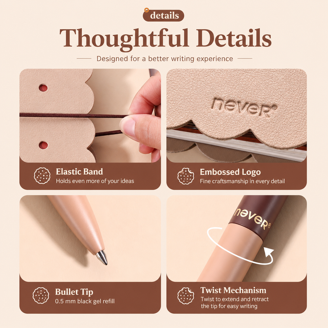 Cookie Time B6 Travel Journal & Gel Pen Stationery Gift Set