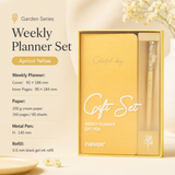 Garden Series Slim Weekly Planner & Crystal Charm Gel Pen Gift Set