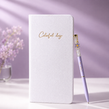Garden Series Slim Weekly Planner & Crystal Charm Gel Pen Gift Set