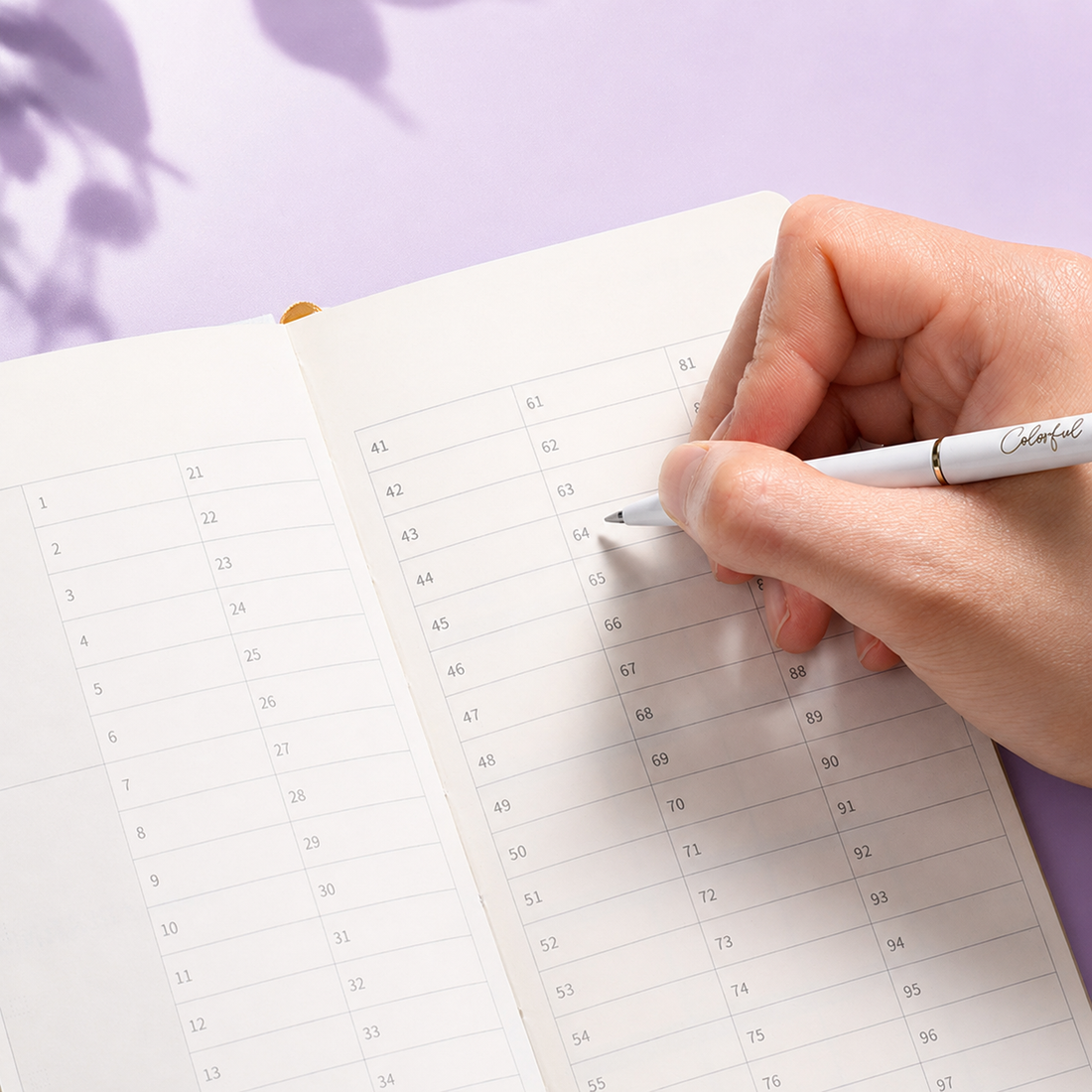 Garden Series Slim Weekly Planner & Crystal Charm Gel Pen Gift Set