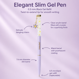 Garden Series Slim Weekly Planner & Crystal Charm Gel Pen Gift Set