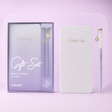Garden Series Slim Weekly Planner & Crystal Charm Gel Pen Gift Set