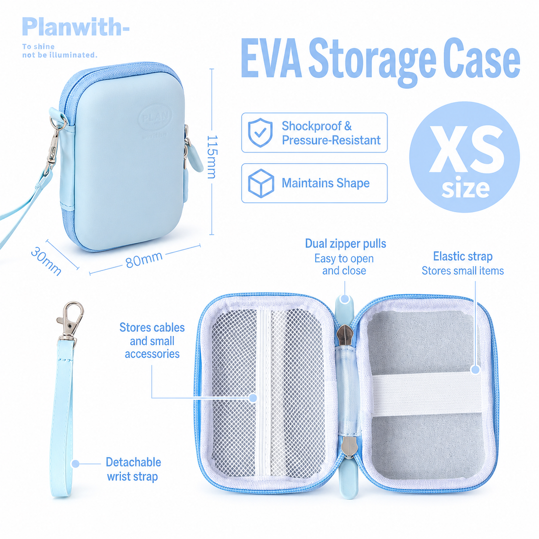 Planwith Multihold Shockproof EVA Hard Shell Storage Case