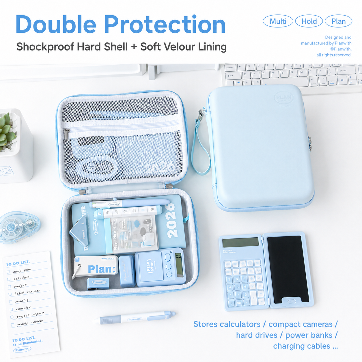 Planwith Multihold Shockproof EVA Hard Shell Storage Case