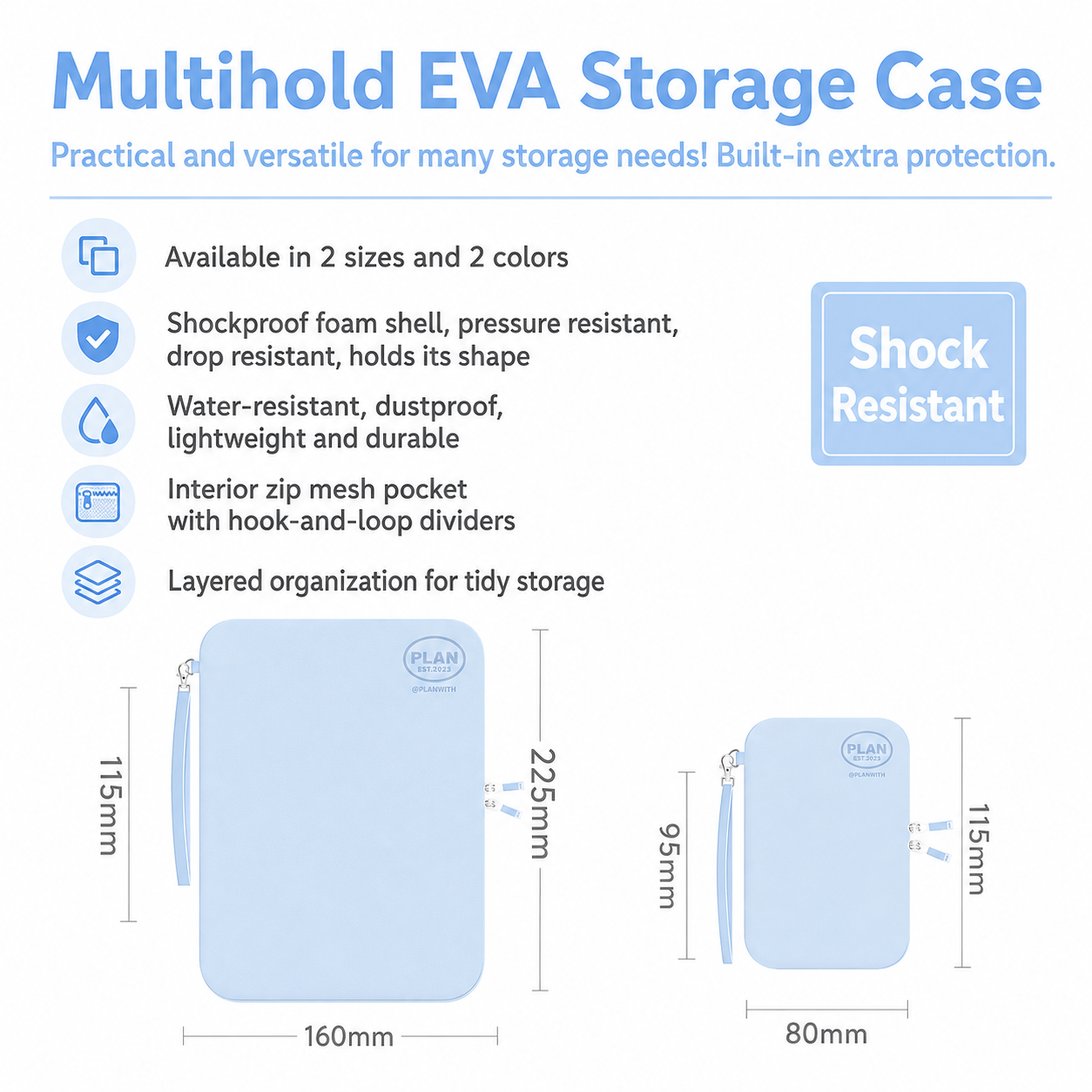 Planwith Multihold Shockproof EVA Hard Shell Storage Case