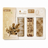 Vintage Floral Magnetic Bookmark Set (4 Pcs)