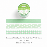Soft Candy Diary Pearlescent Washi Tape Set (3 Rolls)