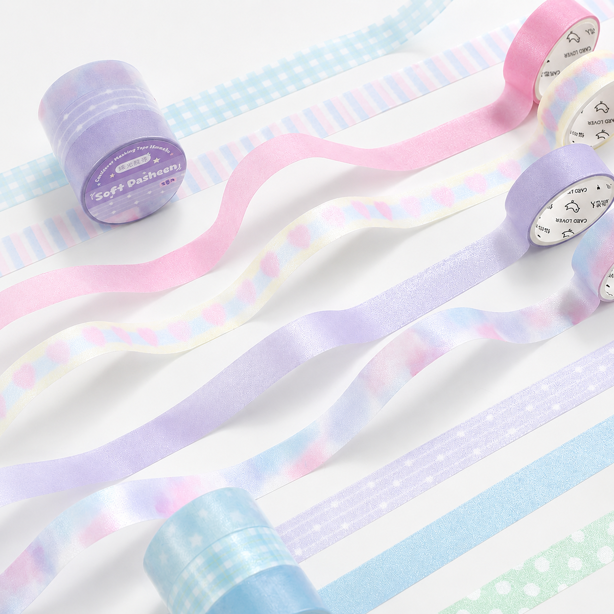 Soft Candy Diary Pearlescent Washi Tape Set (3 Rolls)