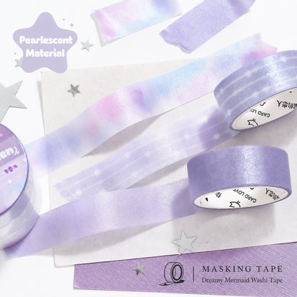 Soft Candy Diary Pearlescent Washi Tape Set (3 Rolls)