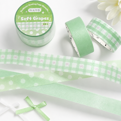 Soft Candy Diary Pearlescent Washi Tape Set (3 Rolls)
