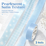 Soft Candy Diary Pearlescent Washi Tape Set (3 Rolls)