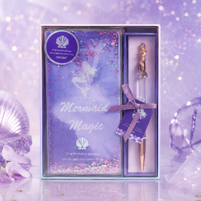 Mermaid Magic Liquid Glitter Journal & Gel Pen Gift Set
