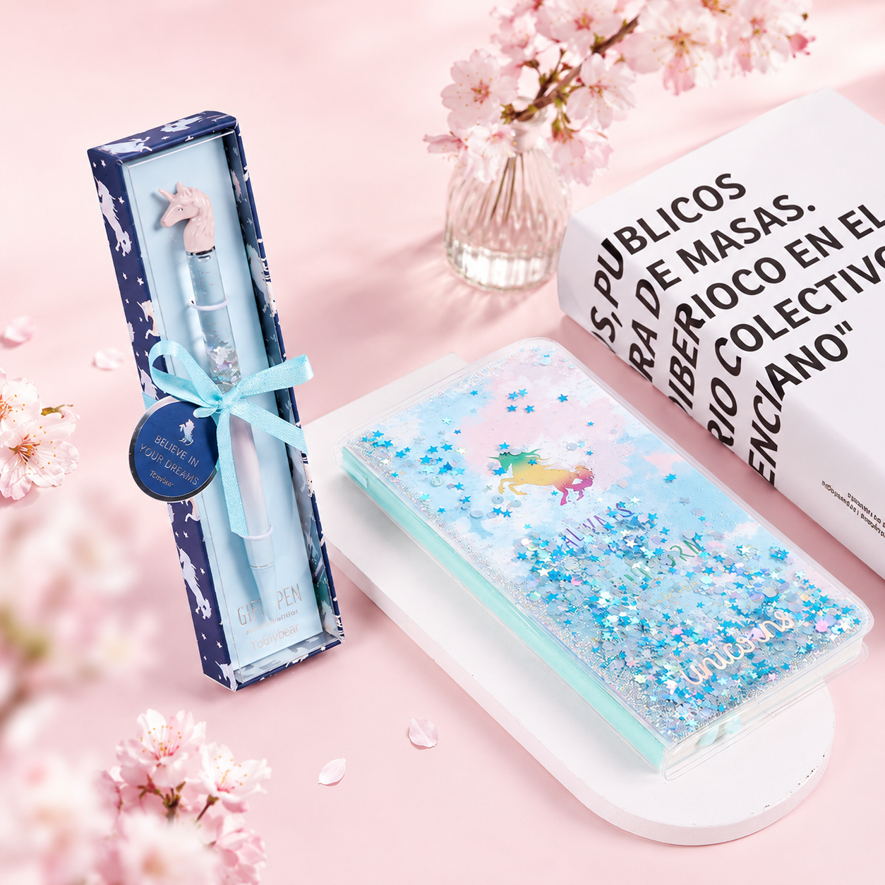 Unicorn Dream Liquid Glitter Journal & Gel Pen Gift Set
