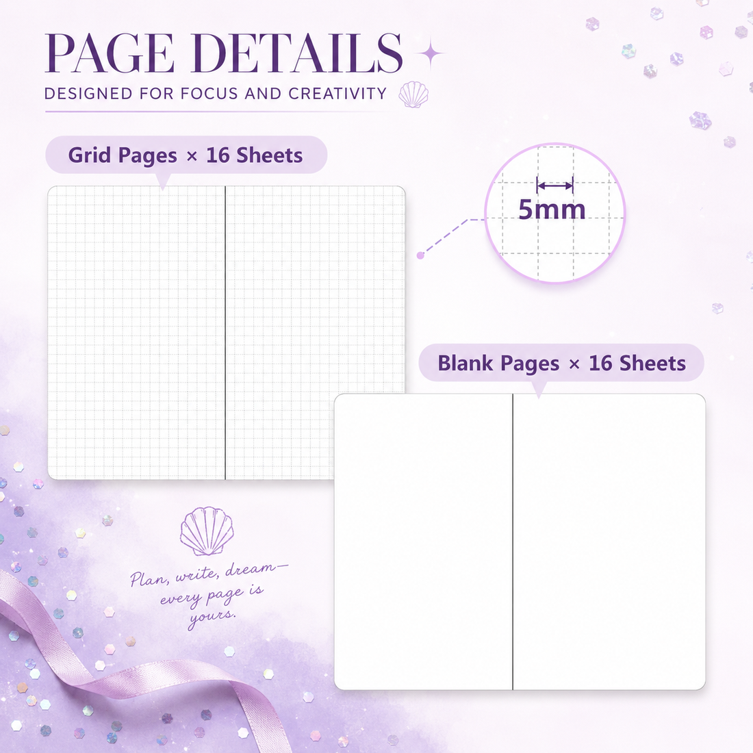 Mermaid Magic Liquid Glitter Journal & Gel Pen Gift Set
