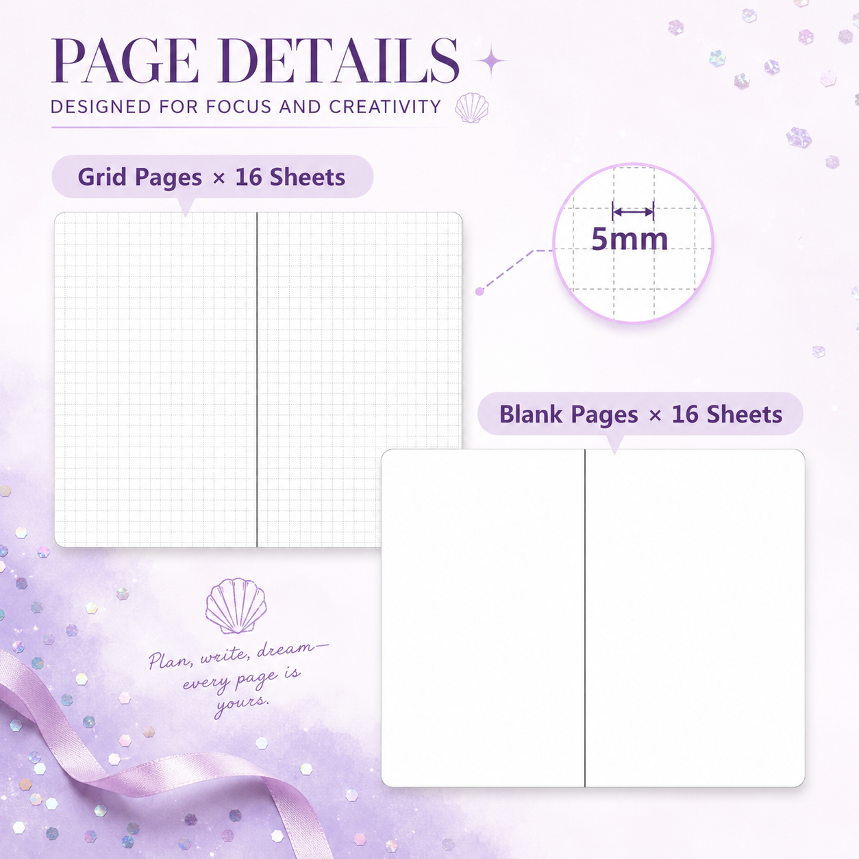 Mermaid Magic Liquid Glitter Journal & Gel Pen Gift Set