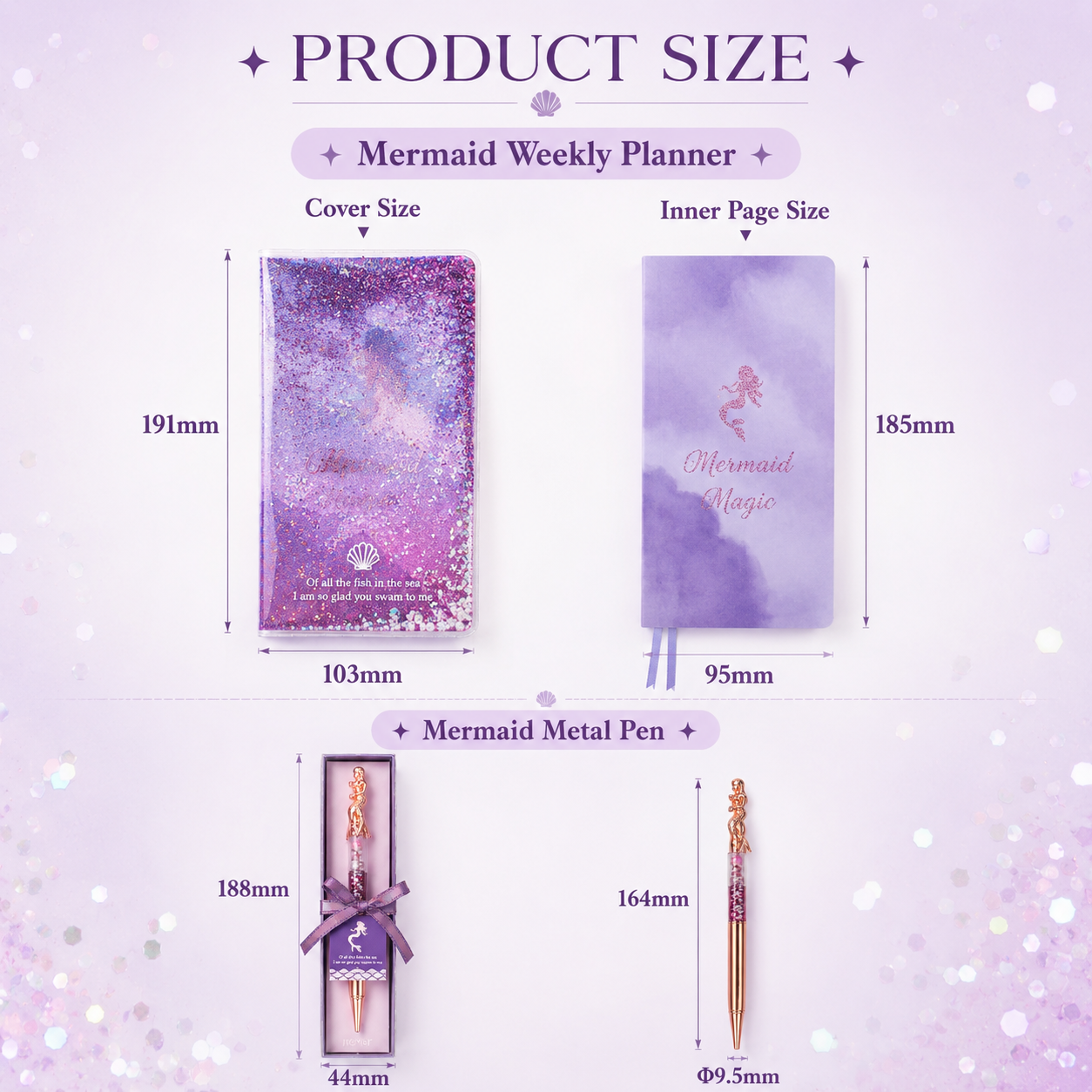 Mermaid Magic Liquid Glitter Journal & Gel Pen Gift Set