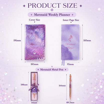 Mermaid Magic Liquid Glitter Journal & Gel Pen Gift Set