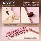 A5 Magnetic Clipboard Notepad Set Leopard Series