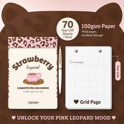 A5 Magnetic Clipboard Notepad Set Leopard Series by never - color option view for aesthetic stationery | Lumiyear