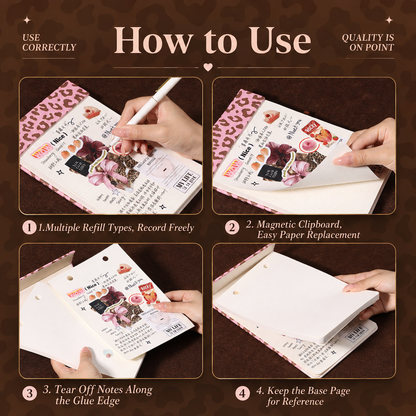 A5 Magnetic Clipboard Notepad Set Leopard Series by never - color option view for aesthetic stationery | Lumiyear