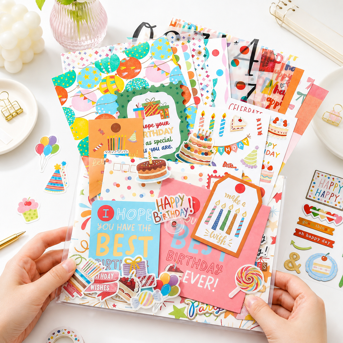SIMNO Scrapbook Journal Kit (97-Piece Set)