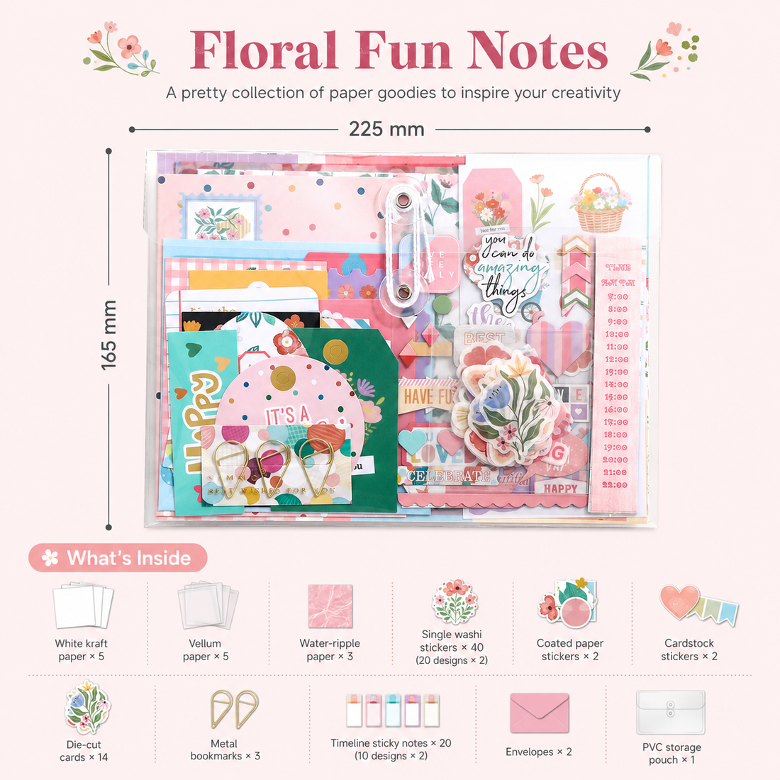 SIMNO Scrapbook Journal Kit (97-Piece Set)