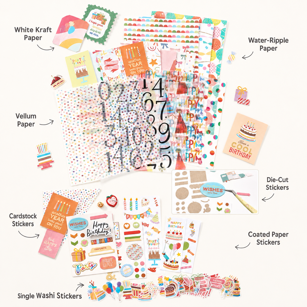 SIMNO Scrapbook Journal Kit (97-Piece Set)