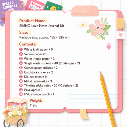SIMNO Scrapbook Journal Kit (97-Piece Set)