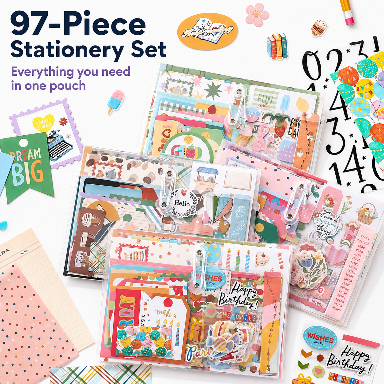 SIMNO Scrapbook Journal Kit (97-Piece Set)