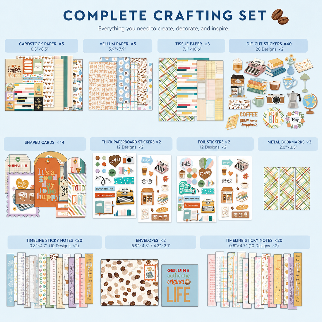 SIMNO Scrapbook Journal Kit (97-Piece Set)