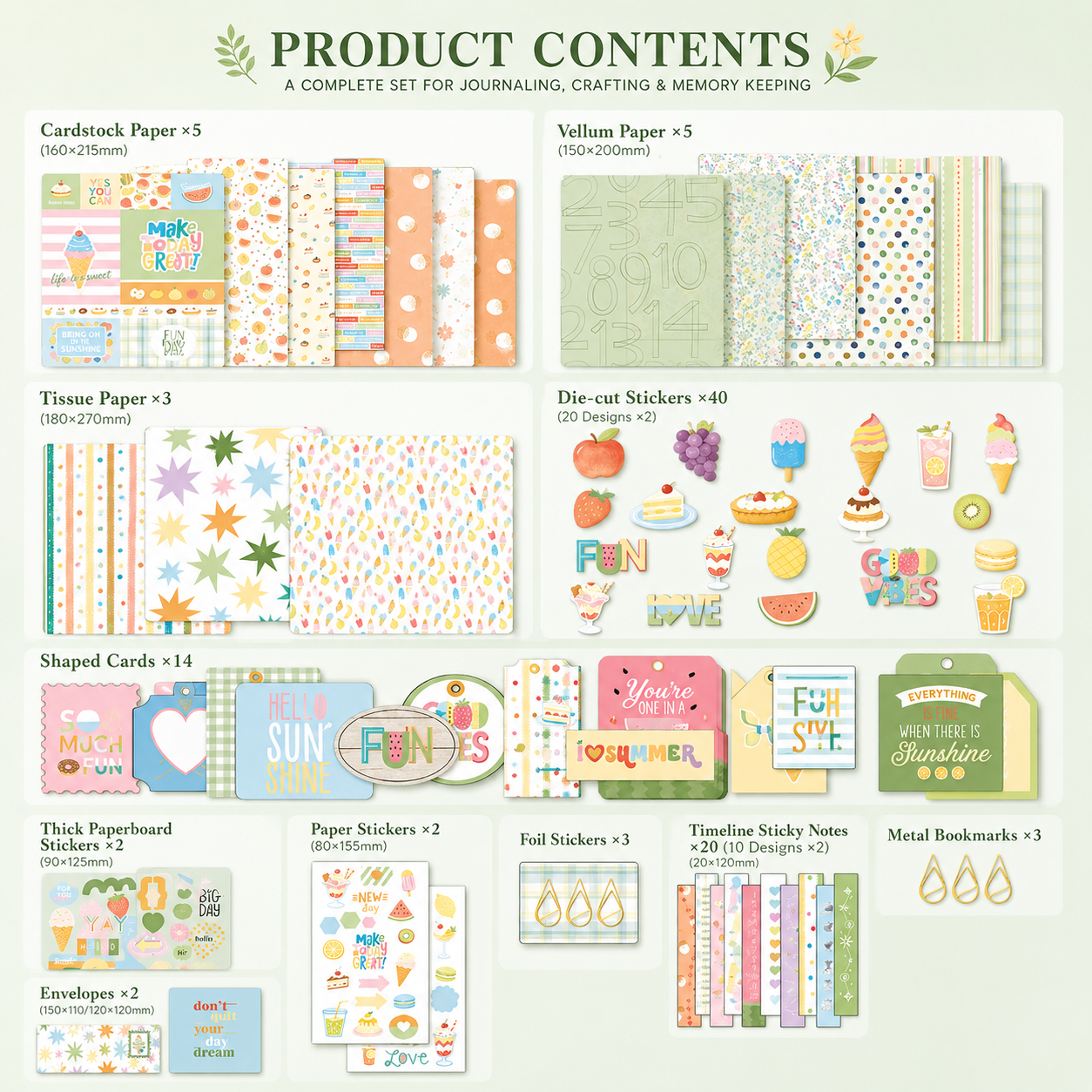 SIMNO Scrapbook Journal Kit (97-Piece Set)