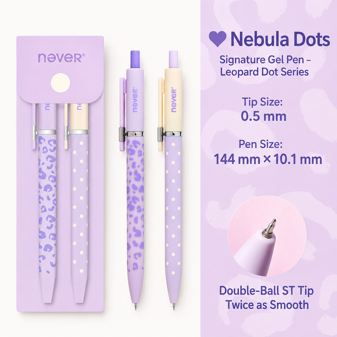 Star Marker Gel Pen Dot & Leopard Series (2 Pcs Set)
