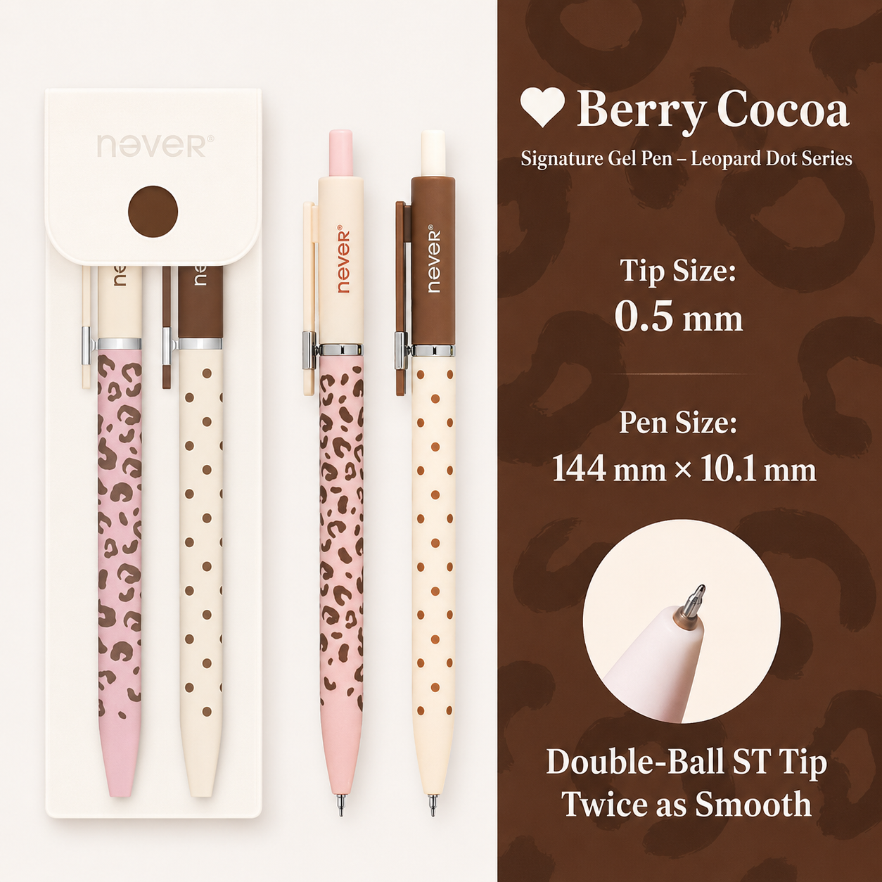 Star Marker Gel Pen Dot & Leopard Series (2 Pcs Set)
