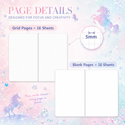 Unicorn Dream Liquid Glitter Journal & Gel Pen Gift Set