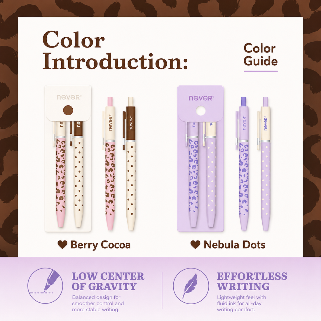 Star Marker Gel Pen Dot & Leopard Series (2 Pcs Set)