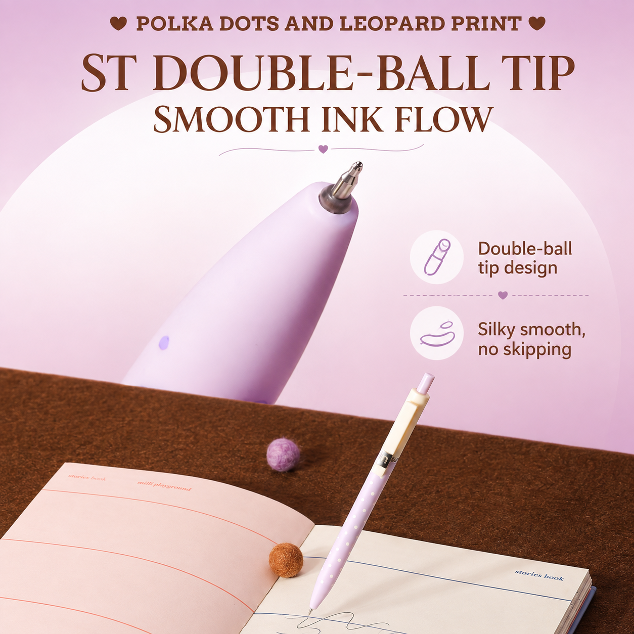 Star Marker Gel Pen Dot & Leopard Series (2 Pcs Set)