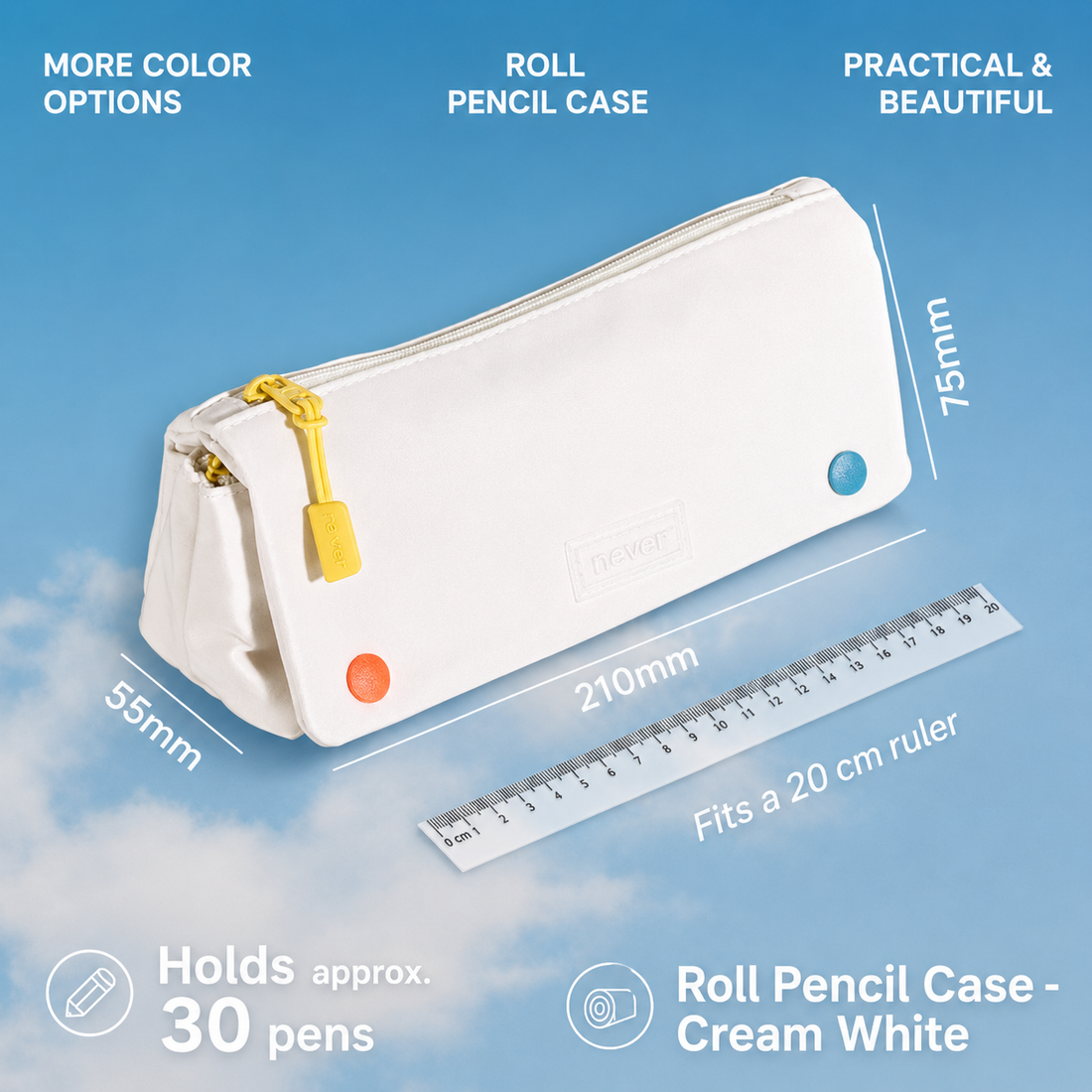 Roll Pencil Case Multi-Layer Washable Pen Pouch