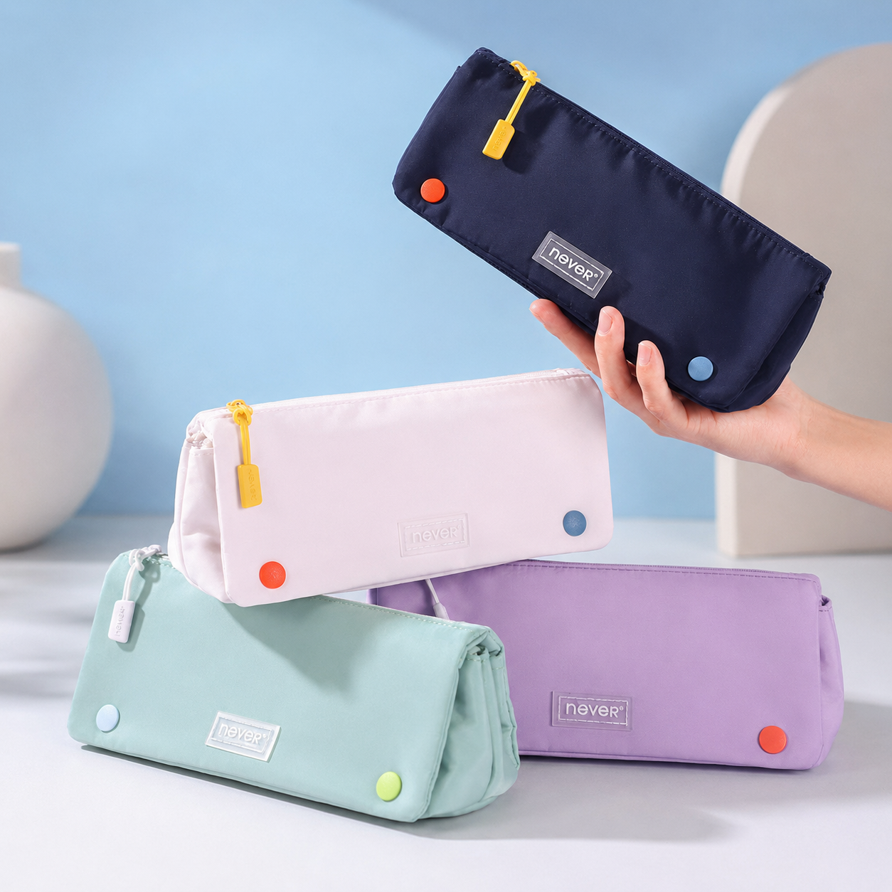 Roll Pencil Case Multi-Layer Washable Pen Pouch