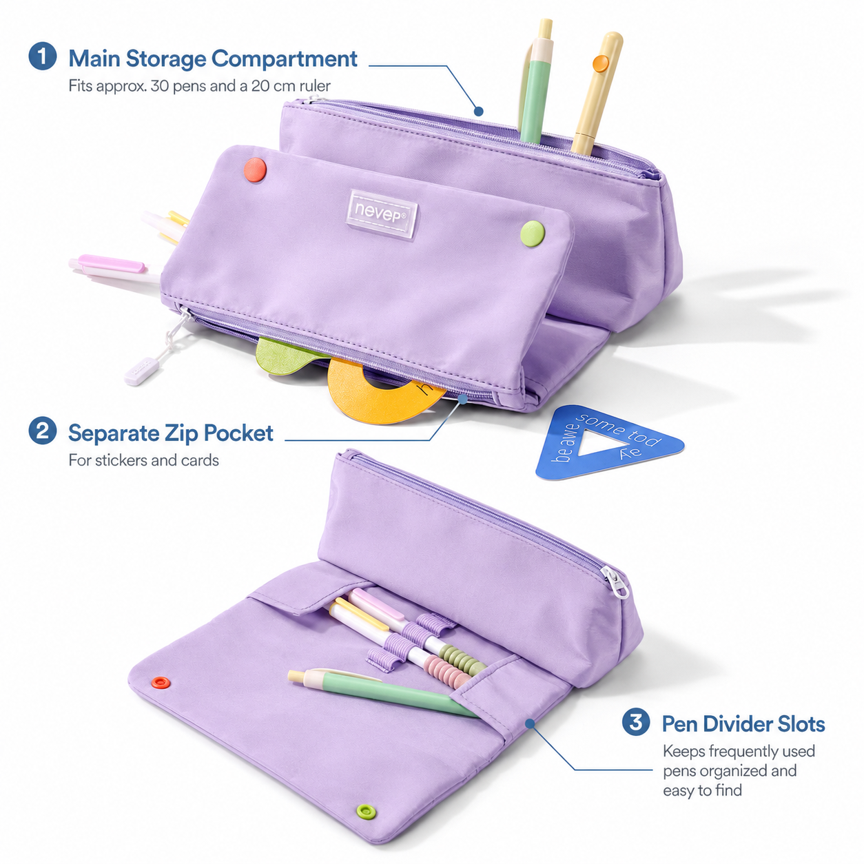Roll Pencil Case Multi-Layer Washable Pen Pouch
