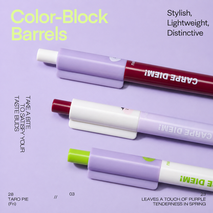 Taro Pie Color-Block Gel Pen Set (3 Pcs)