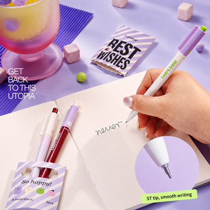Taro Pie Color-Block Gel Pen Set (3 Pcs)